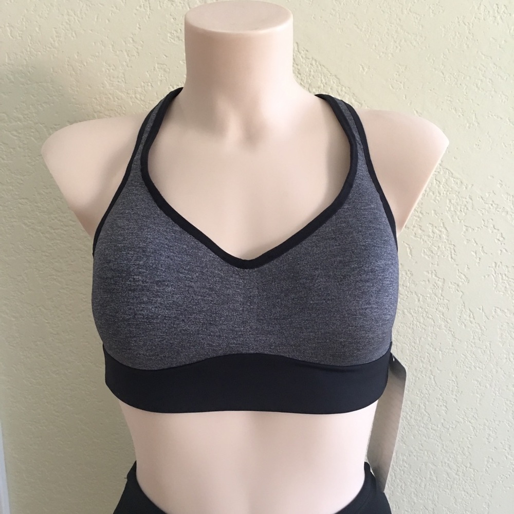 LULULEMON Speed Up Bra Gray Racer Top Mesh